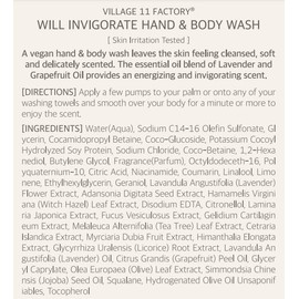 [VILLAGE11FACTORY] HAND & BODY WASH - WILL INVIGORATE (300ml) Koreanische Pflege – Körper- und Handseife – Belebend – Grapefruit und Lavendel