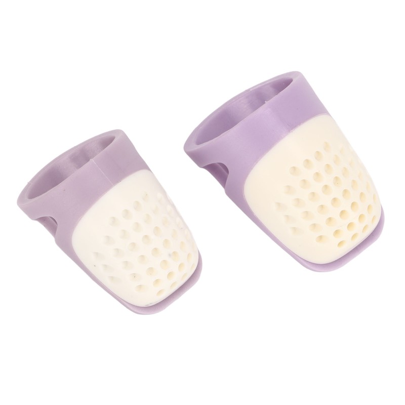 4 Pcs Silicone Thimble Purple Soft Elastic Finger Protector Finger