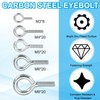PATIKIL M3x16mm Eye Bolts, 10 Pcs Carbon Steel Threaded Eyebolt