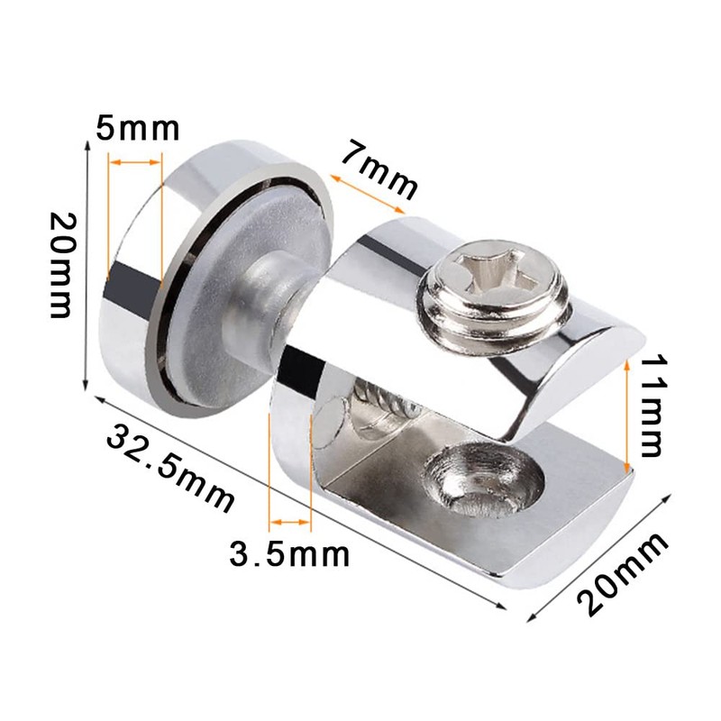 4 Pcs Glass Clamp Clip Adjustable Glass Bracket Glass Shelf