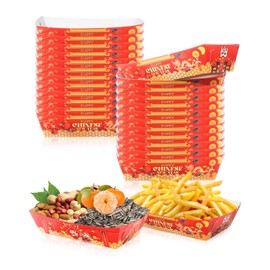 Glavatrix 24 PCS Chinese New Year Party Supplies, Disposable Paper Food Trays, Nacho Trays for Lunar New Year Party Decorations, Snack Serving Trays for Spring Festival Party Favors