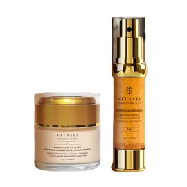 Vitasei Kit Contorno de Ojos Día y Noche, Células Madre, Cafeína, 30g/20g | Con Ácido Hialurónico y Acetil Hexapéptido, Ayuda con la Fatiga y Apariencia de Ojeras, Uso Diario, Día y Noche