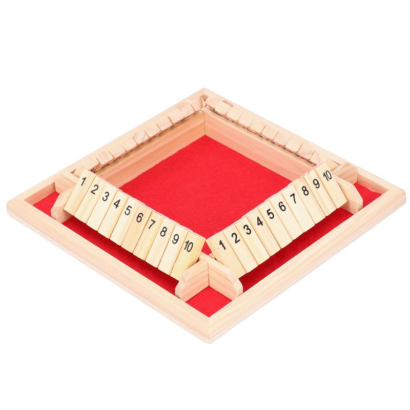 Wooden Number Board Dices Game Set Toy for 4 People