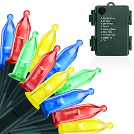 KOUQIYA Battery Operated Christmas Lights, 33ft 100 LED Battery Operated String Lights with Auto-Timer 8 Modes Waterproof String Lights for Xmas Outdoor Indoor Garden Party Decor, Multicolor