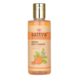 Sattva Ayurveda Orange Shower Gel - Natural Body Wash with Orange Oil & Ayurvedic Herbs - Mild Shower Gel without SLS SLES for Sensitive Skin - 210 ml