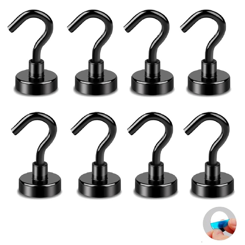Magnetic Hooks, Super Strong, Fixed Type, Set of 8, Strong