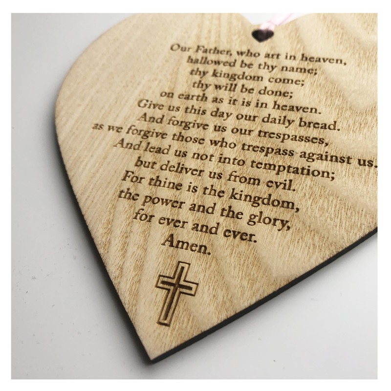 lovethis** The Lords Prayer Heart Plaque Sign - Christian Gift