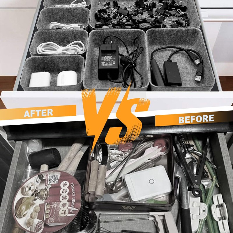 Criveple Felt Drawer Organiser, Felt Drawer Organiser System, Dressing Table