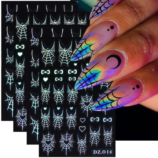 Halloween Nail Art Stickers Decals Spider Web Spider Nail Decals