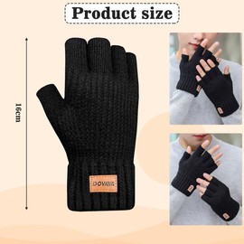 Celiodd Fingerless Gloves, Women's Fingerless Gloves, Fingerless, Fingerless Gloves, Gloves Without Fingers, Suitable for Running, Cycling, Leisure and Outdoor Use (Black)