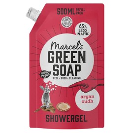 Marcel's Green Soap - Duschgel Nachfüllpack Argan & Oudh - Waschlotion - 100% Umweltfreundlich - 100% Vegan - 97% Biologisch abbaubar - 500 ml