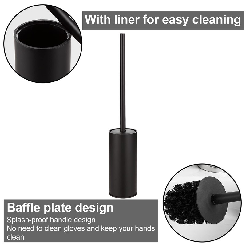 BGL 304stainless steel standing toilet brush for bath decor (Black)