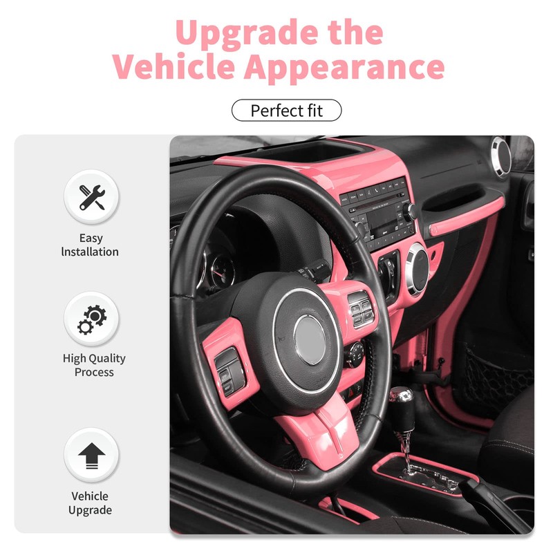 SQQP 10PCS Full Set Interior Trim Kit for 2011-2018 Jeep