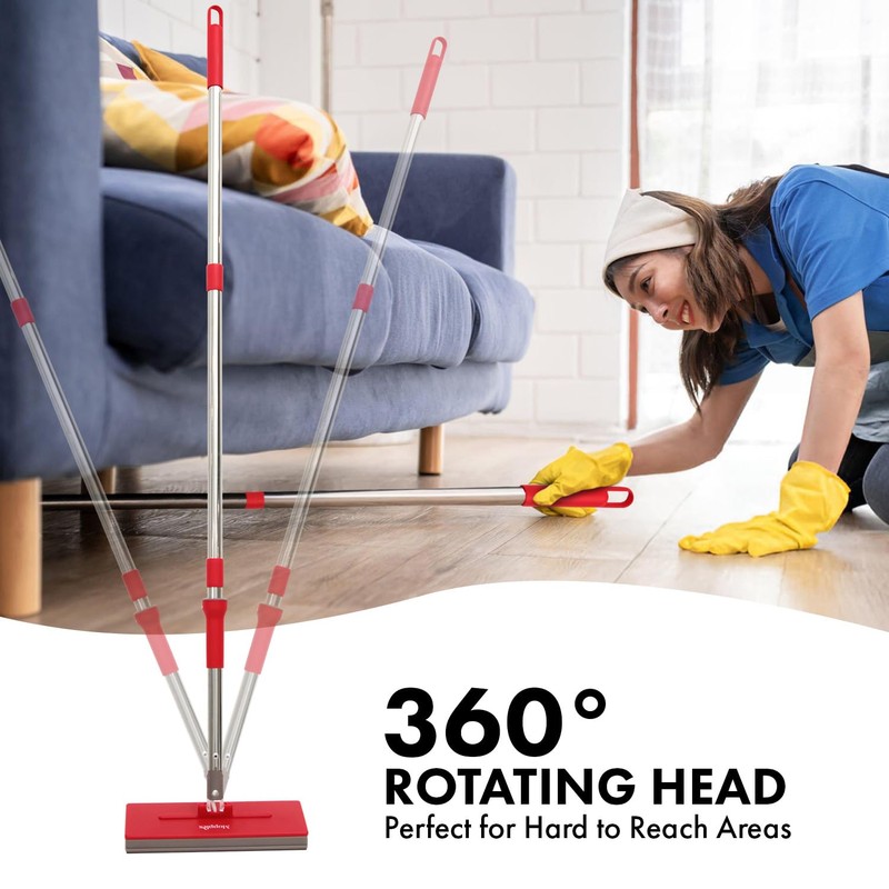 Floor Scrubber Mop with Easy Sheet Attachment, Includes 10 Disposable