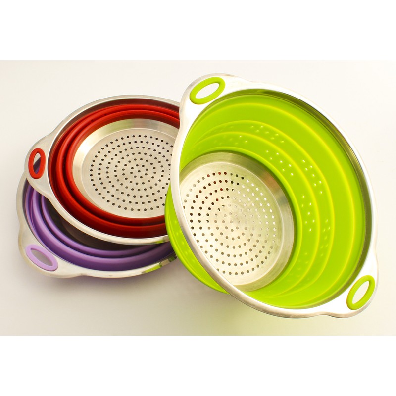 Zoie + Chloe Stainless Steel and Silicone Collapsible Strainer