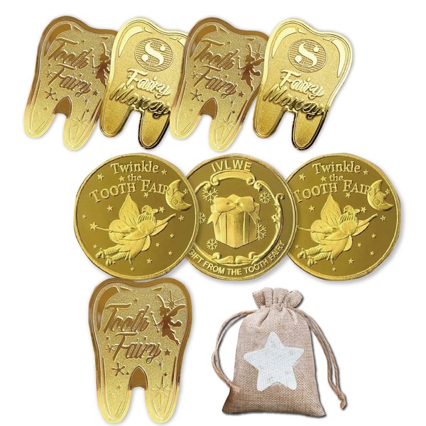 RERACO Teeth Fairy Coin, Boys Variety, Teeth Fairy, Gold Coin, Commemorative, Teeth Fairy Coin, Teeth Exchange, For Children