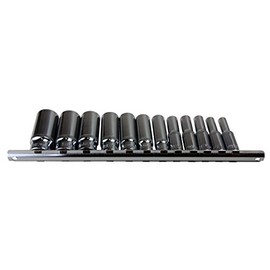 US Pro Bergen 12pc 3/8" Dr Deep SAE AF Sockets on Rail