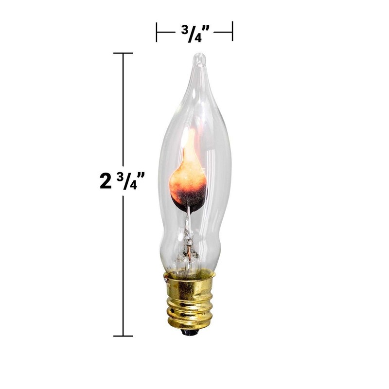 Orange Amber C7 (CA10) Flicker Flame String Light Bulbs (2-Pack)