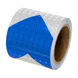 PATIKIL Reflective Tape, 4 Inch x 33 Ft Waterproof High Visibility Warning Safety Adhesive Tape Outdoor Reflector Stickers for Bikes Cars Motorcycles Trucks, Blue-White