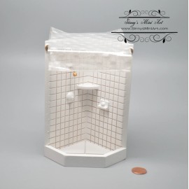 SMA 1:12 Dollhouse Miniature Open Corner Shower Miniature Bathroom AZ DT0303