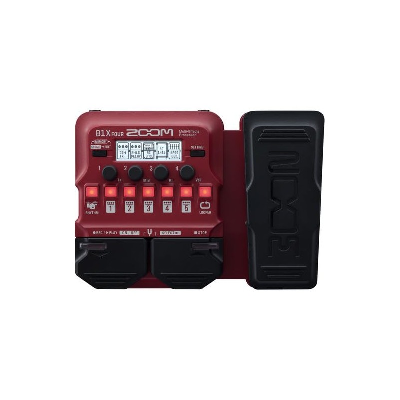 Zoom B1X Four Bass Multi-Effects Pedal with Expression Pedal Bundle