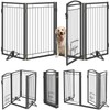Metal Free Standing Dog Gate with Cat Door for Indoor/Outdoor,80"