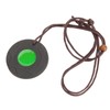 Volcanic Lava Energy Stone Pendant Green Core Promote Circulation Adjustable