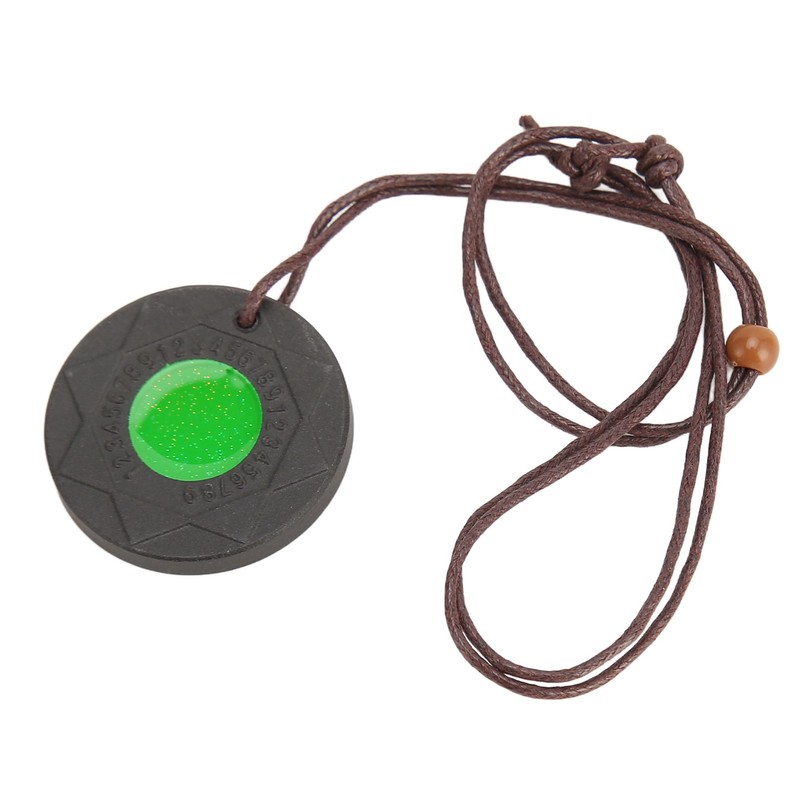 Volcanic Lava Energy Stone Pendant Green Core Promote Circulation Adjustable