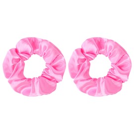 Satin Pink Scrunchies 2 Pcs Hair Ties Scrunchies for Women Girls Hair Accessories Elastic Hair Ponytail Holder