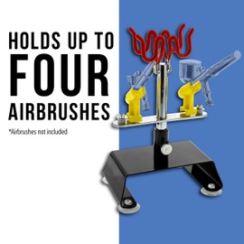 Master Airbrush Brand Table Top Airbrush Holder Station Stand Holds 4 Airbrushes Swivel Tilt Set