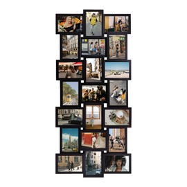 Jerry & Maggie 4X6 Collage Picture Frames for Wall Decor, 21 Opening Collage Wall Hanging for 6x4 Photo, Multi Picture Frame Set with One-piece Design Black