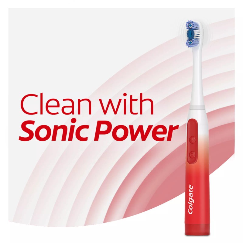 Colgate 360 Sonic Optic White Battery Powered Toothbrush, 1 Count
