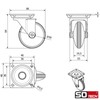 SOTECH Lindau Furniture Castors Diameter 50 mm Silver Grey/Black 2