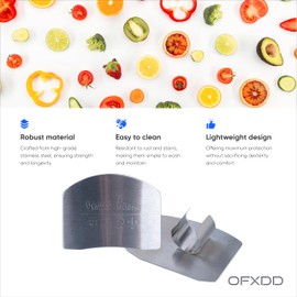 Stainless Steel Finger Guards for Cutting - Stainless Steel Finger Protectors for Cutting Food - Kitchen Knife Finger Guard for Chopping Vegetables - Safety Finger Shield for Chopping, 3 Pcs