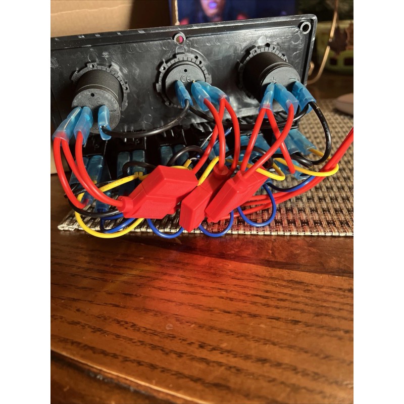 Universal 6 Gang Marine Boat Rocker Switch Panel Waterproof +