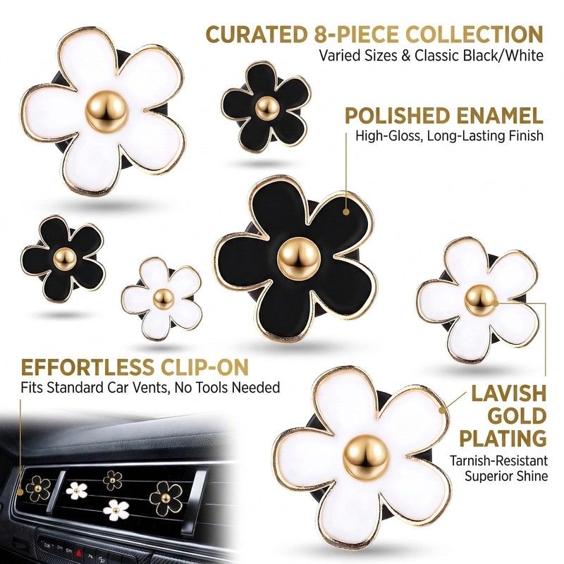 Diffusore per Auto 8 Pezzi Clip Profumatore d'Aria con Compresse