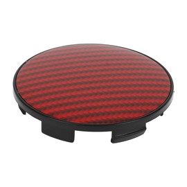 A ABSOPRO 68 mm 2.68 Inch Carbon Fibre Pattern Black Red Universal Car Wheel Hub Centre Caps Wheel Hub Caps Covers Protectors for SUV Truck - Pack of 1
