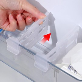 TOPINCN 4Pcs Refrigerator Dividers PP Extendable Fridge Separator Organizer Retractable Refrigerator Divider Clip Adjustable Plastic Organizer Tools (S)