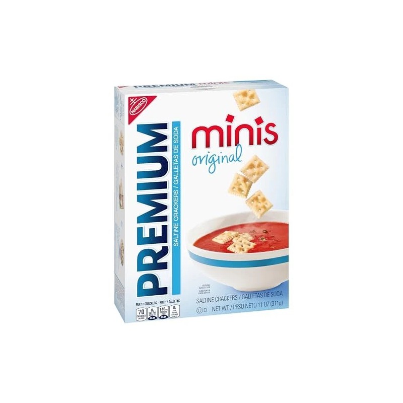 Premium Pack of 6 Premium Mini Saltine Crackers 11oz Light