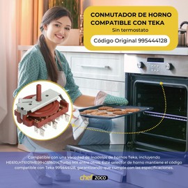 CHEFZOCO 8 Position 8 Position Oven Switch Code 995444128 No Thermostat Compatible with Teka for HE610 HT6101ME9840516014 Turbo MX 8 Positions