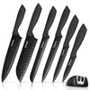 D.Perlla Black Knife Set with Sharpener 7 Pieces Stainless Steel