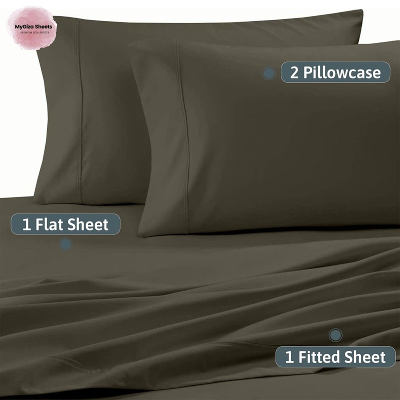 MyGiza Sheets,100% Certified Giza Egyptian Cotton Sheets-King Size Giza Cotton