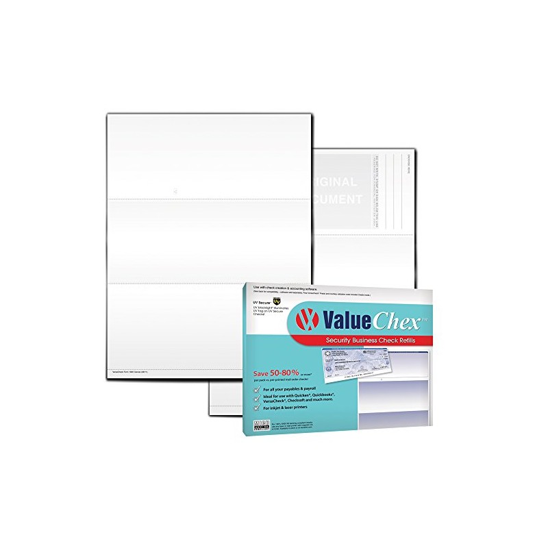ValueChex UV Secure Check Paper- Blank Check Stock - Business