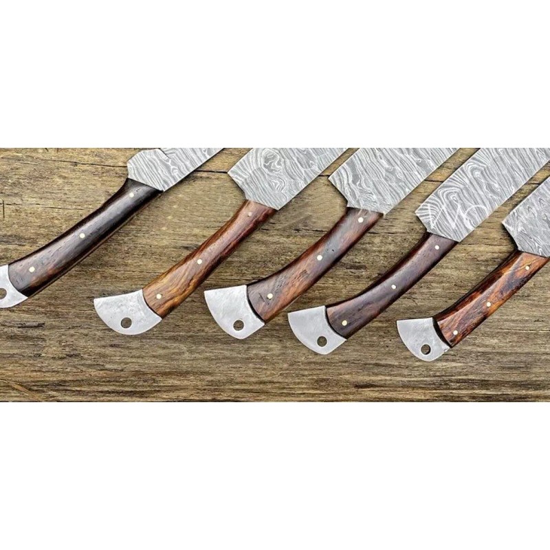 CHEF KNIVES Handmade HAND FORGED DAMASCUS STEEL CHEF KNIFE Set
