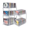 IPENP Clear CD Organizer, 3-Tier Sliding Drawer Storage Shelf -