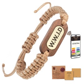 DEARMINE Bible Verse Bracelets, Wearable Bible Bracelet with NFC, Christian Daily Bible Verse Bracelet for Women, Men, Inspirational Religious Gifts (WWJD Bracelet)