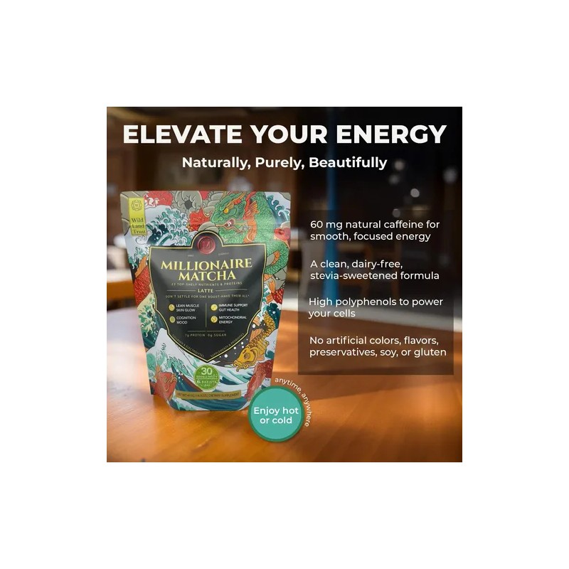 Matcha Orgánico Millionaire Matcha Ceremonial Grade Organic Matcha, 14.5 oz