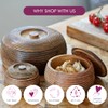 Paper High Hand Carved Mango Wood Bowl with Lid |