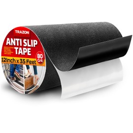Grip Tape - Heavy Duty Anti Slip Tape for Stairs Outdoor/Indoor Waterproof 12Inch x 35Ft Safety Non Skid Roll for Stair Steps Ramp Traction Tread Staircases Grips Adhesive Non Slip Strips Walk Black