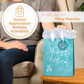 Christian Art Gifts Gift Bag/Tissue Paper Set May You Be Blessed Psalm 115:15 Bible Verse, Blue Birds, Medium